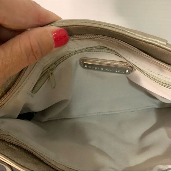 Steve Madden Silver Metallic Button Studs Clutch Evening Handbag - Picture 4 of 4